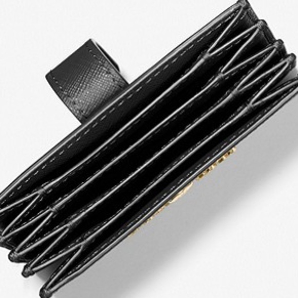 Michael Kors Jet Set Accordion Leather Card Case in Black NWT - Picture 2 of 3